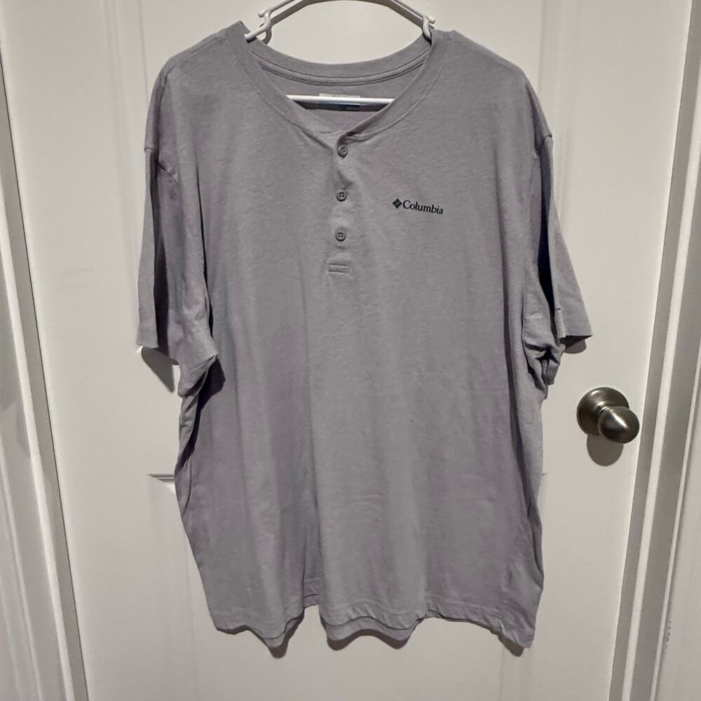 Columbia Omni-Wick Men’s XXL Gray Henley T Shirt Short Sleeve Performance